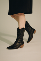 Amelie - Women's Chic Cowboy Boots with Side Zip