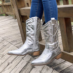 Amelie - Women's Chic Cowboy Boots with Side Zip