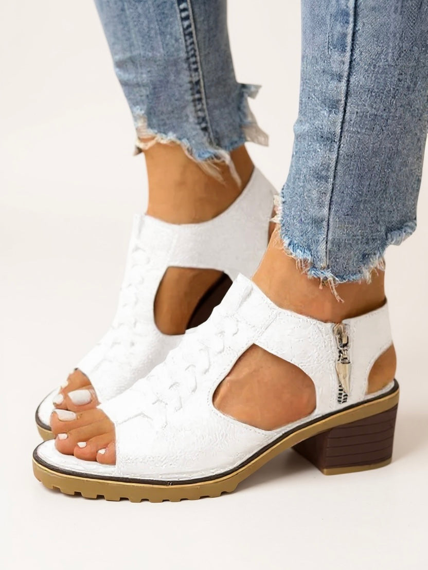 Arden | Women's Stylish Heeled Sandals with Side Zip