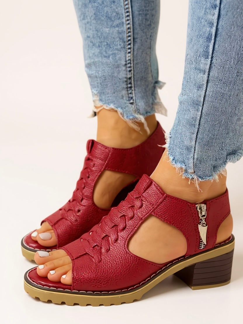 Arden | Women's Stylish Heeled Sandals with Side Zip