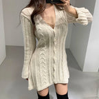 Aria | Women's Cozy Cable Knit Sweater Dress