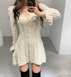 Aria | Women's Cozy Cable Knit Sweater Dress