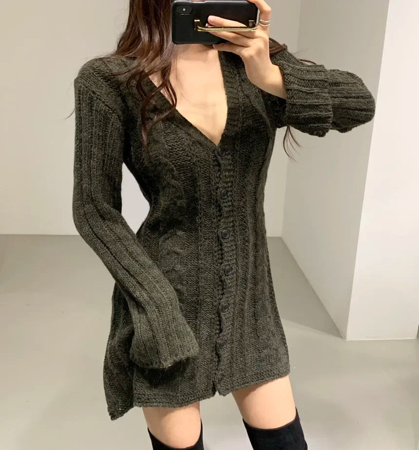 Aria | Women's Cozy Cable Knit Sweater Dress
