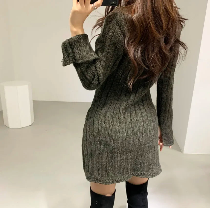Aria | Women's Cozy Cable Knit Sweater Dress