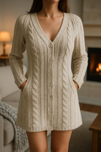 Aria | Women's Cozy Cable Knit Sweater Dress
