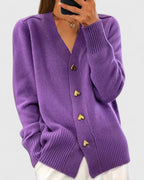 Aria | Women's Cozy Cardigan with Heart Buttons