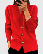 Aria | Women's Cozy Cardigan with Heart Buttons