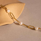 Aria - Women's Elegant Faux Pearl Link Bracelet