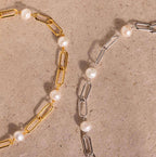 Aria - Women's Elegant Faux Pearl Link Bracelet