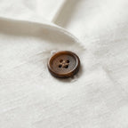 Aria | Women's Linen Blouse with Brown Button Detail
