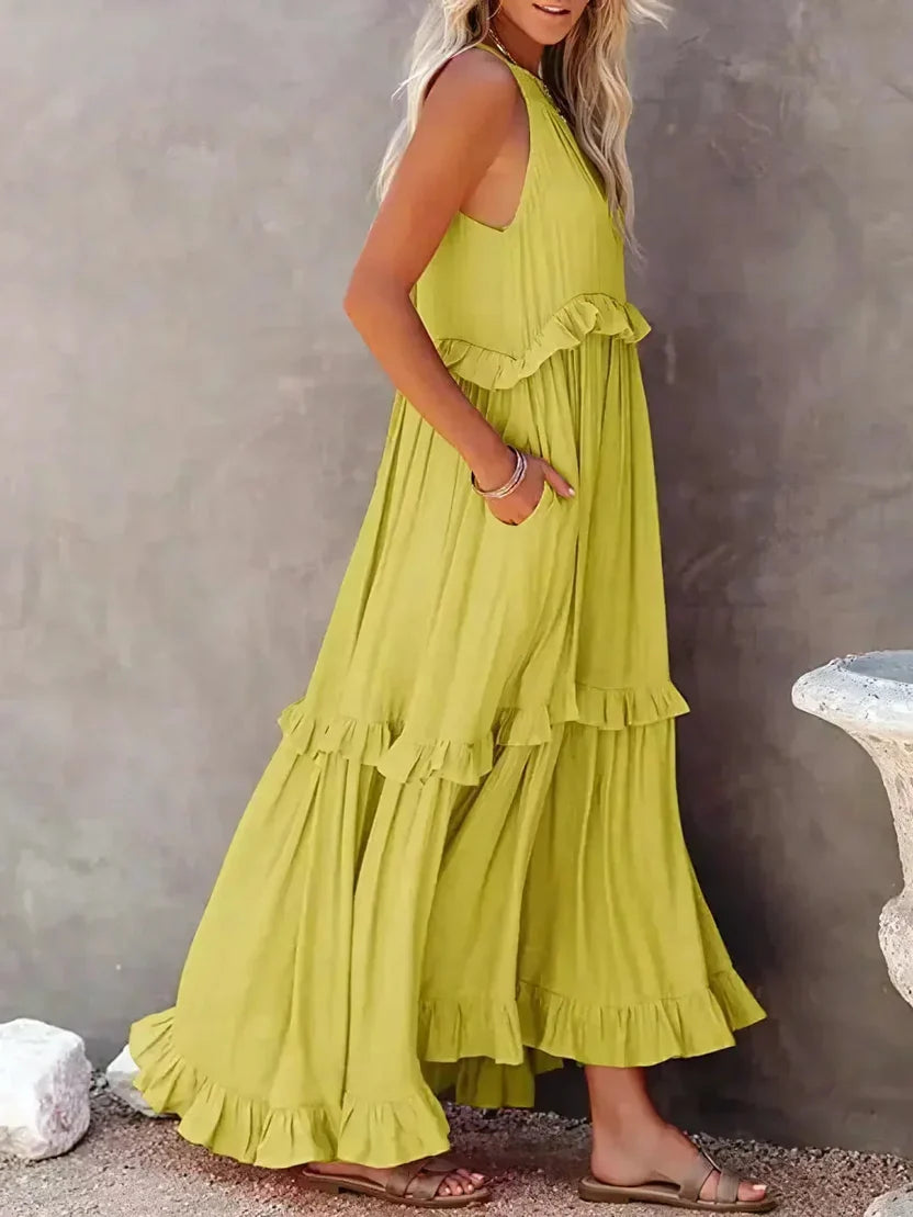 Idalia | Women's Chic Ruffle Maxi Dress