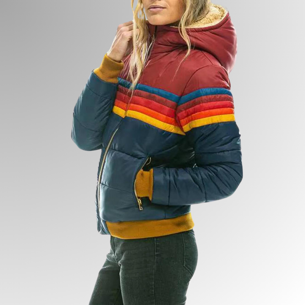 Arwen - Women's Retro Colorblock Puffer Jacket