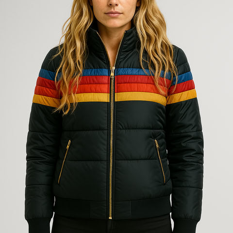 Arwen - Women's Retro Colorblock Puffer Jacket