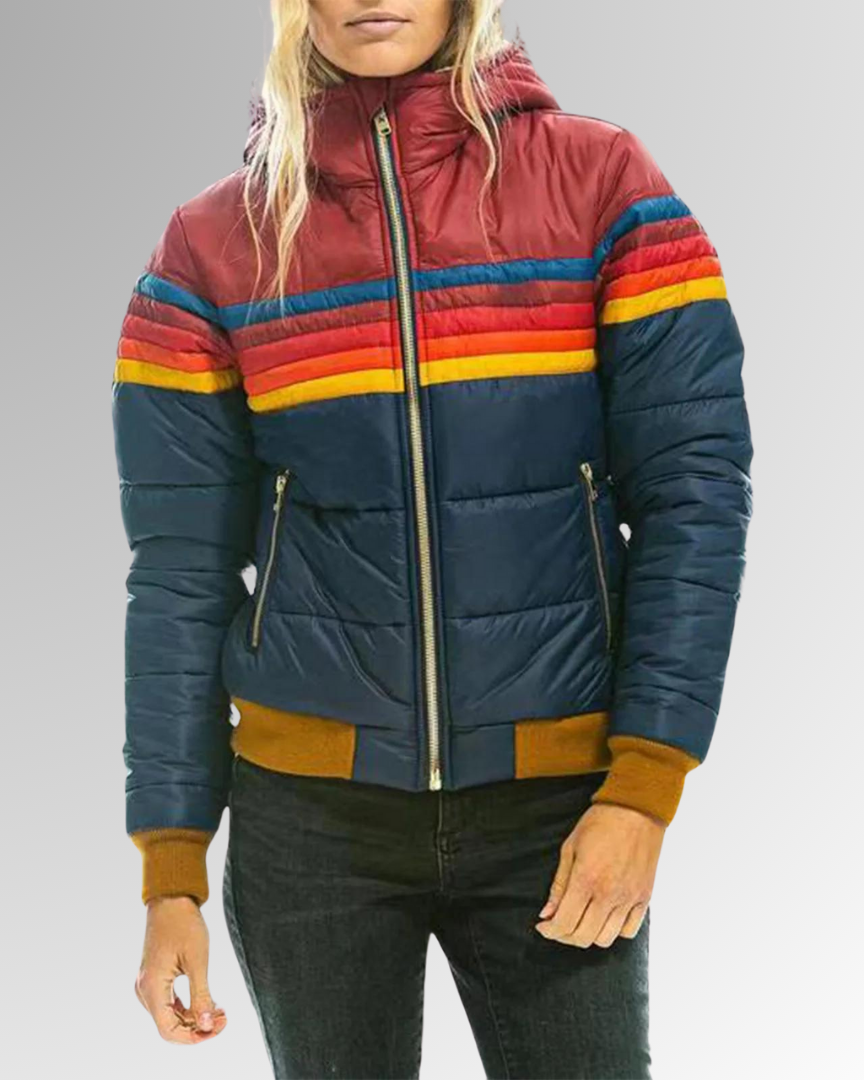Arwen - Women's Retro Colorblock Puffer Jacket