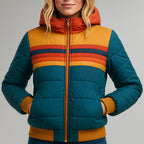 Arwen - Women's Retro Colorblock Puffer Jacket