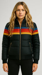 Arwen - Women's Retro Colorblock Puffer Jacket