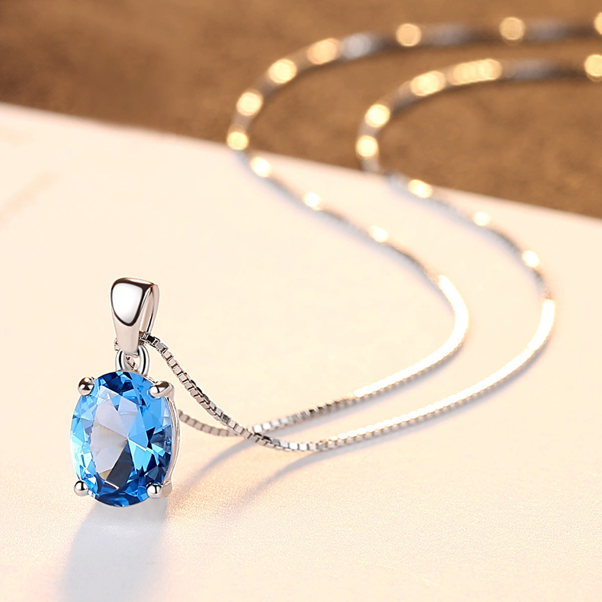 Astrid - Women's Elegant Blue Crystal Necklace