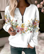 Aurora | Women's Floral Quarter Zip Sweatshirt