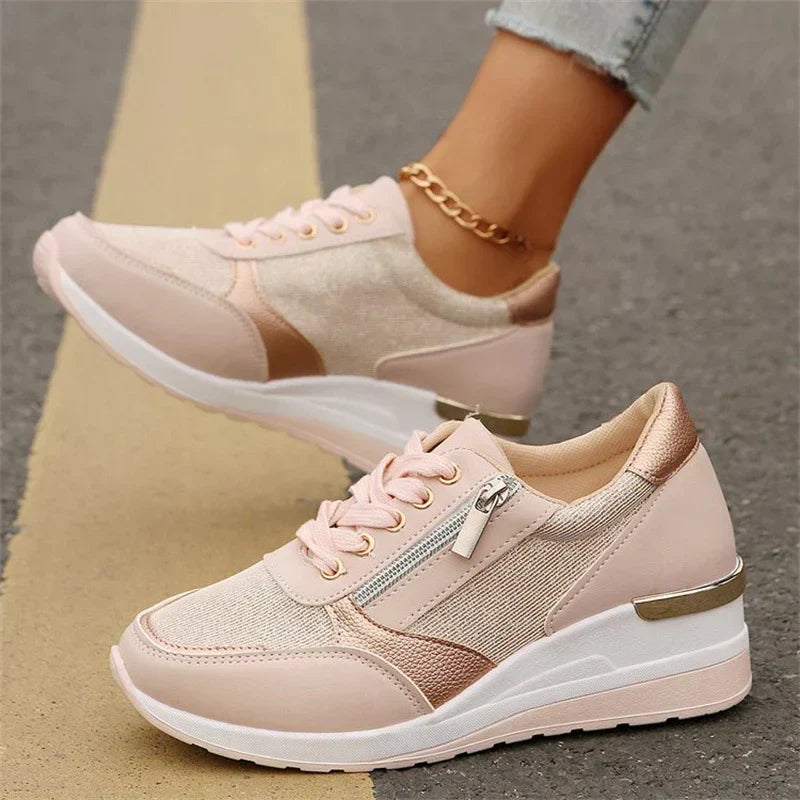 Aveline | Women's Chic Platform Sneakers with Side Zip
