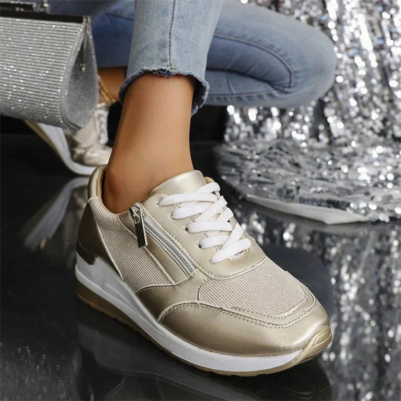 Aveline | Women's Chic Platform Sneakers with Side Zip
