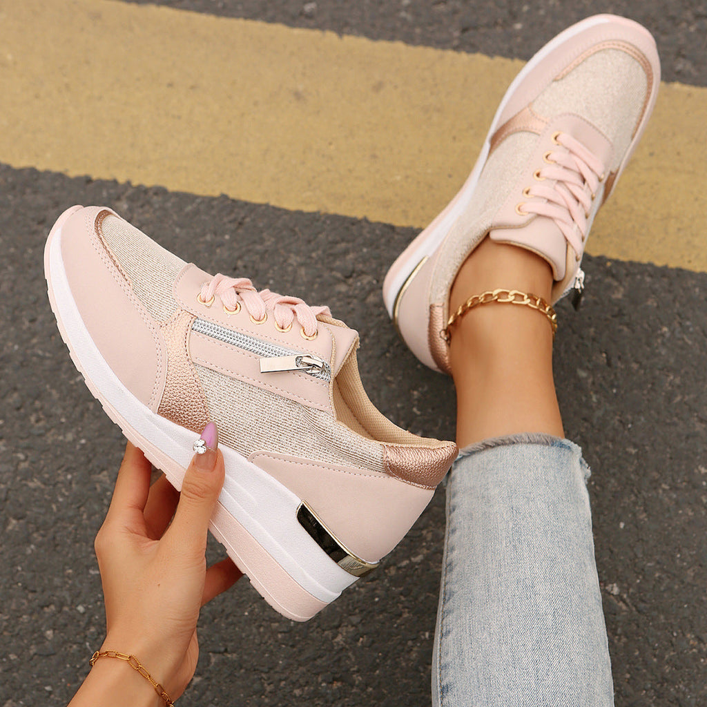 Aveline | Women's Chic Platform Sneakers with Side Zip