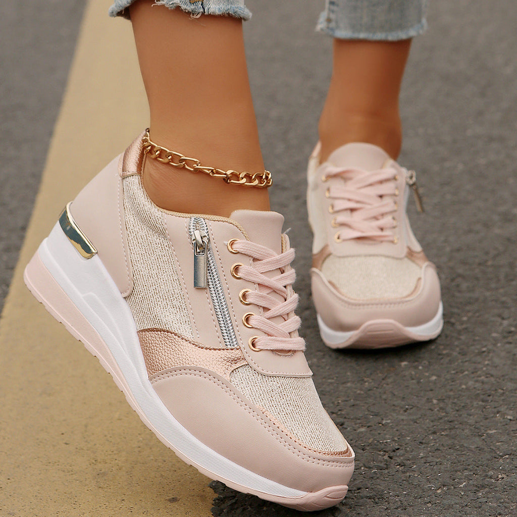 Aveline | Women's Chic Platform Sneakers with Side Zip