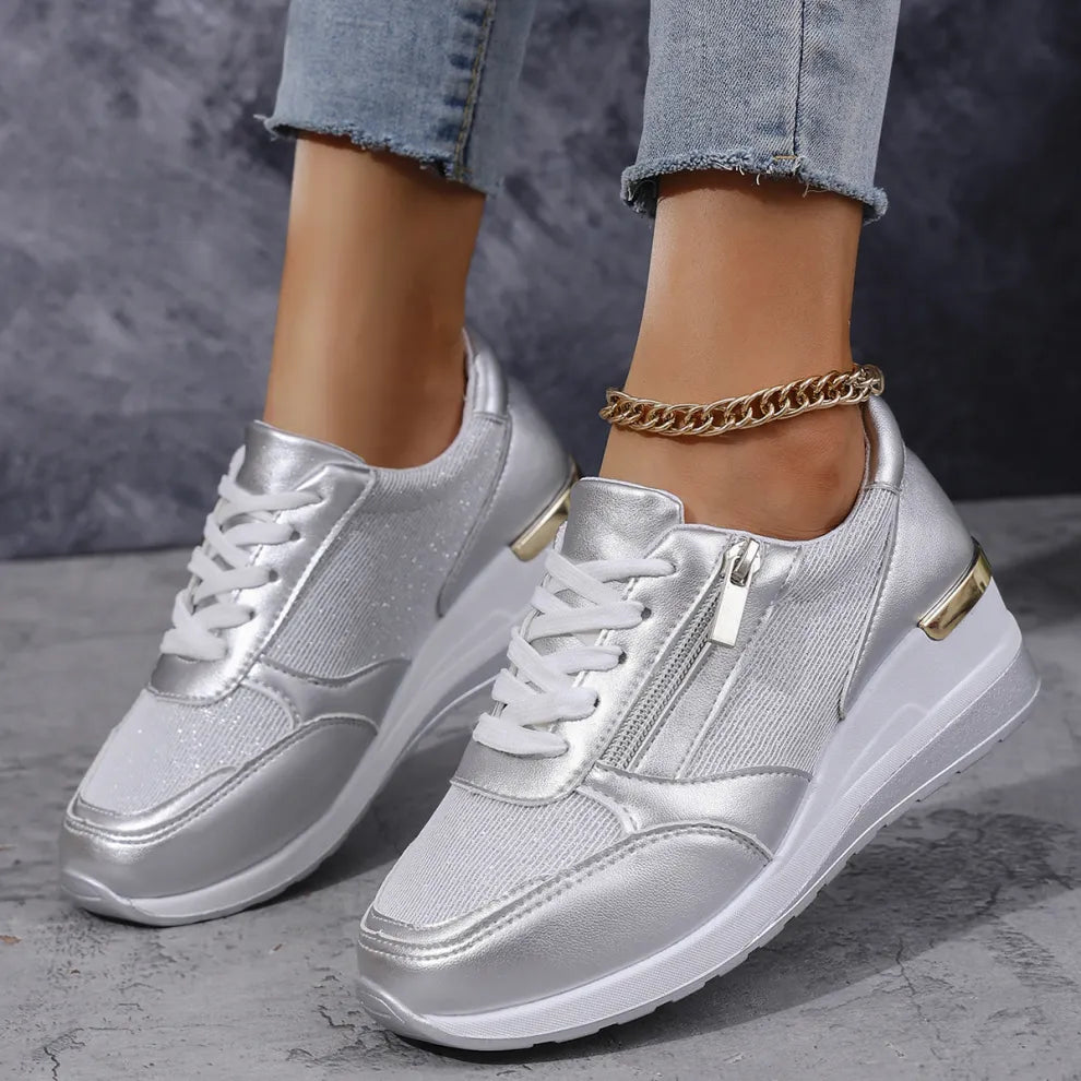 Aveline | Women's Chic Platform Sneakers with Side Zip