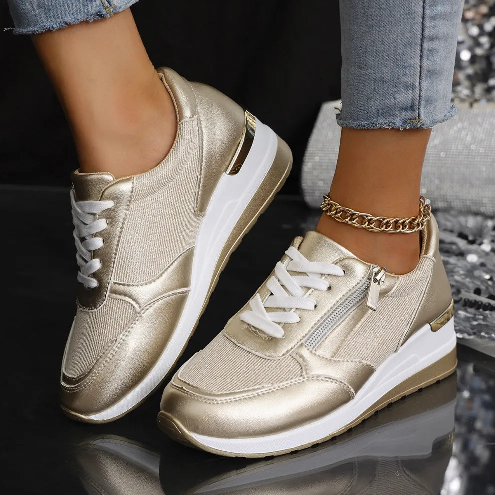 Aveline | Women's Chic Platform Sneakers with Side Zip