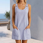 Avelis - Casual Sleeveless Striped Summer Dress