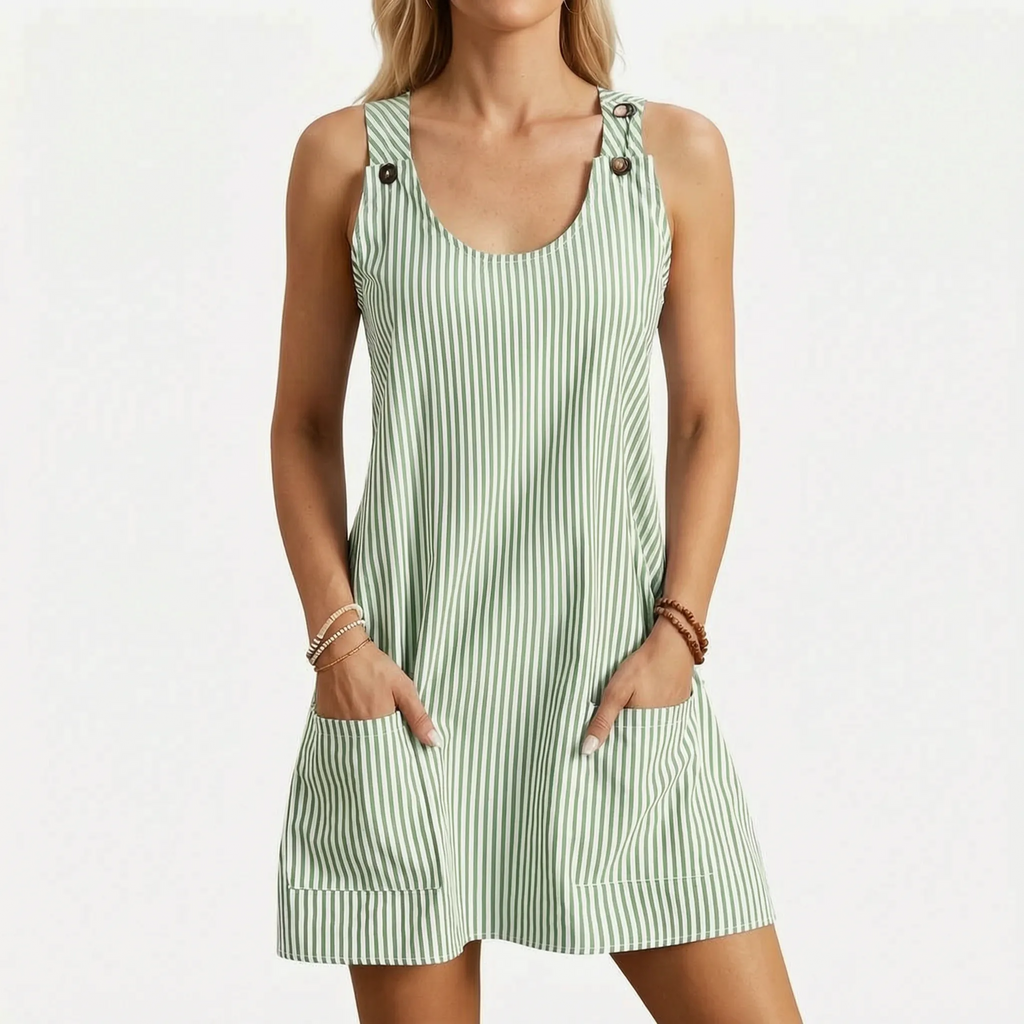 Avelis - Casual Sleeveless Striped Summer Dress