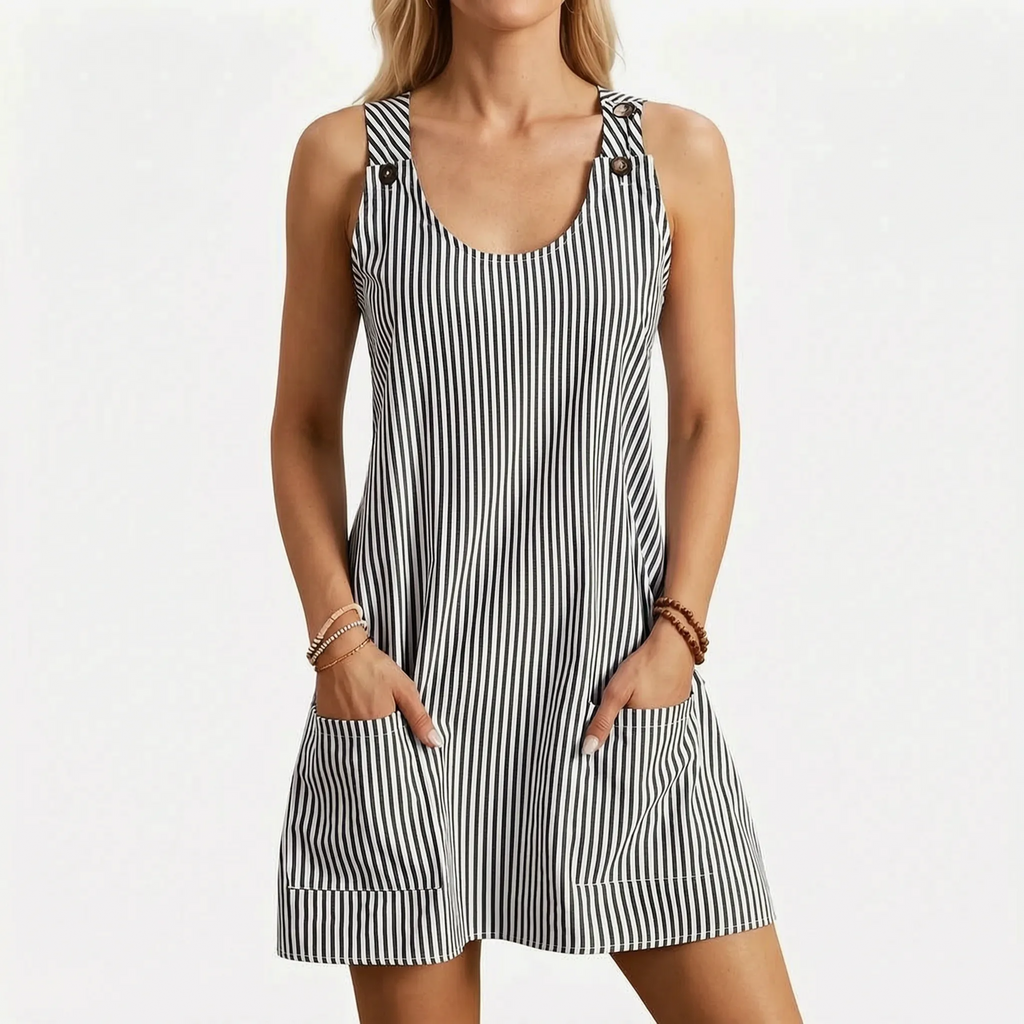 Avelis - Casual Sleeveless Striped Summer Dress