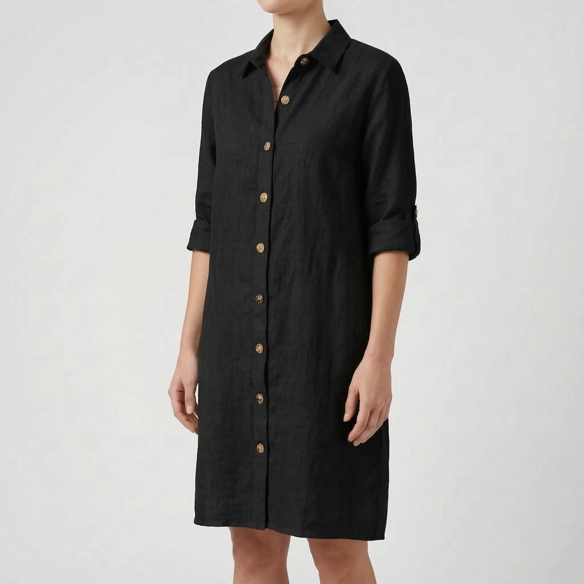 Avenora - Relaxed Button-Down Shirt Dress
