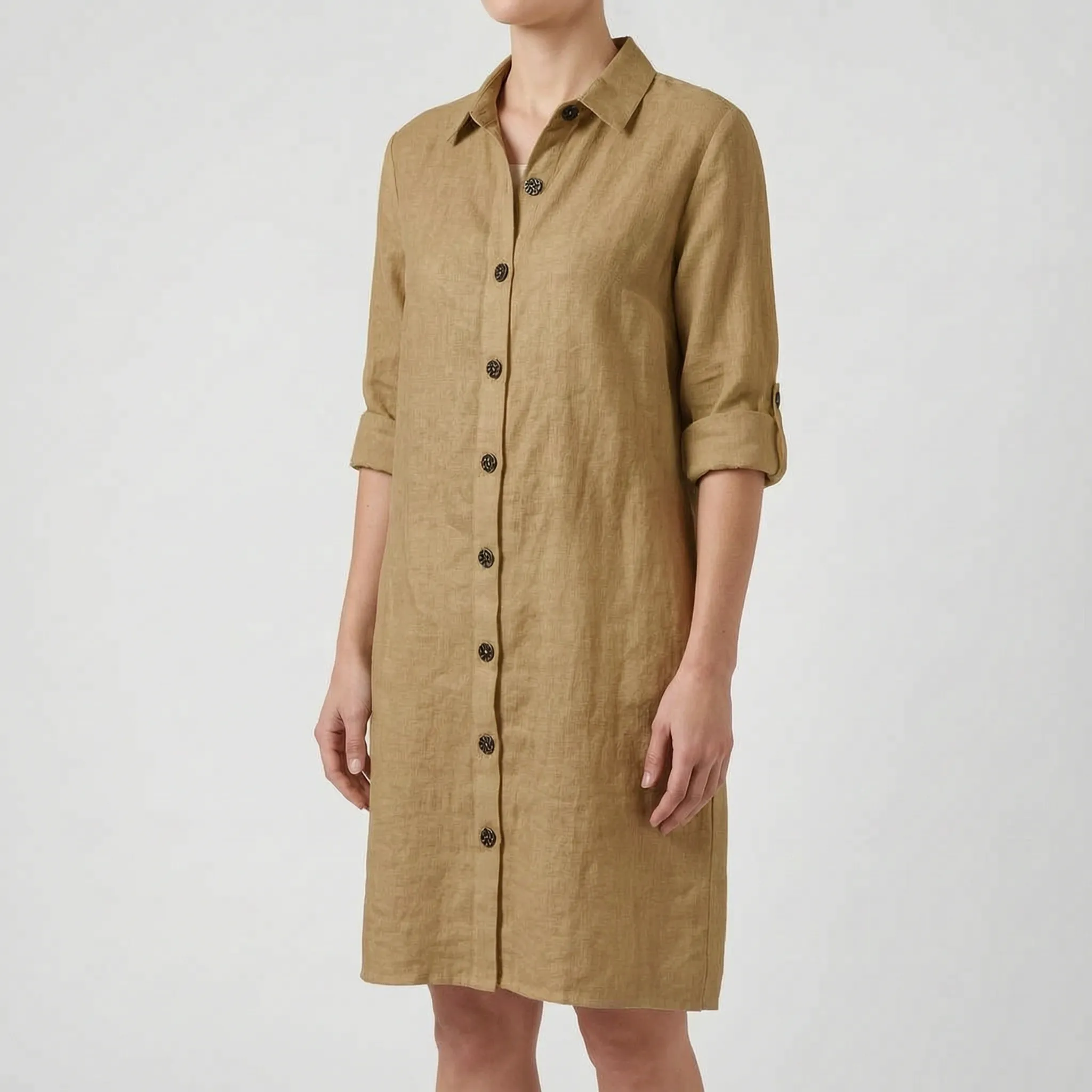 Avenora - Relaxed Button-Down Shirt Dress