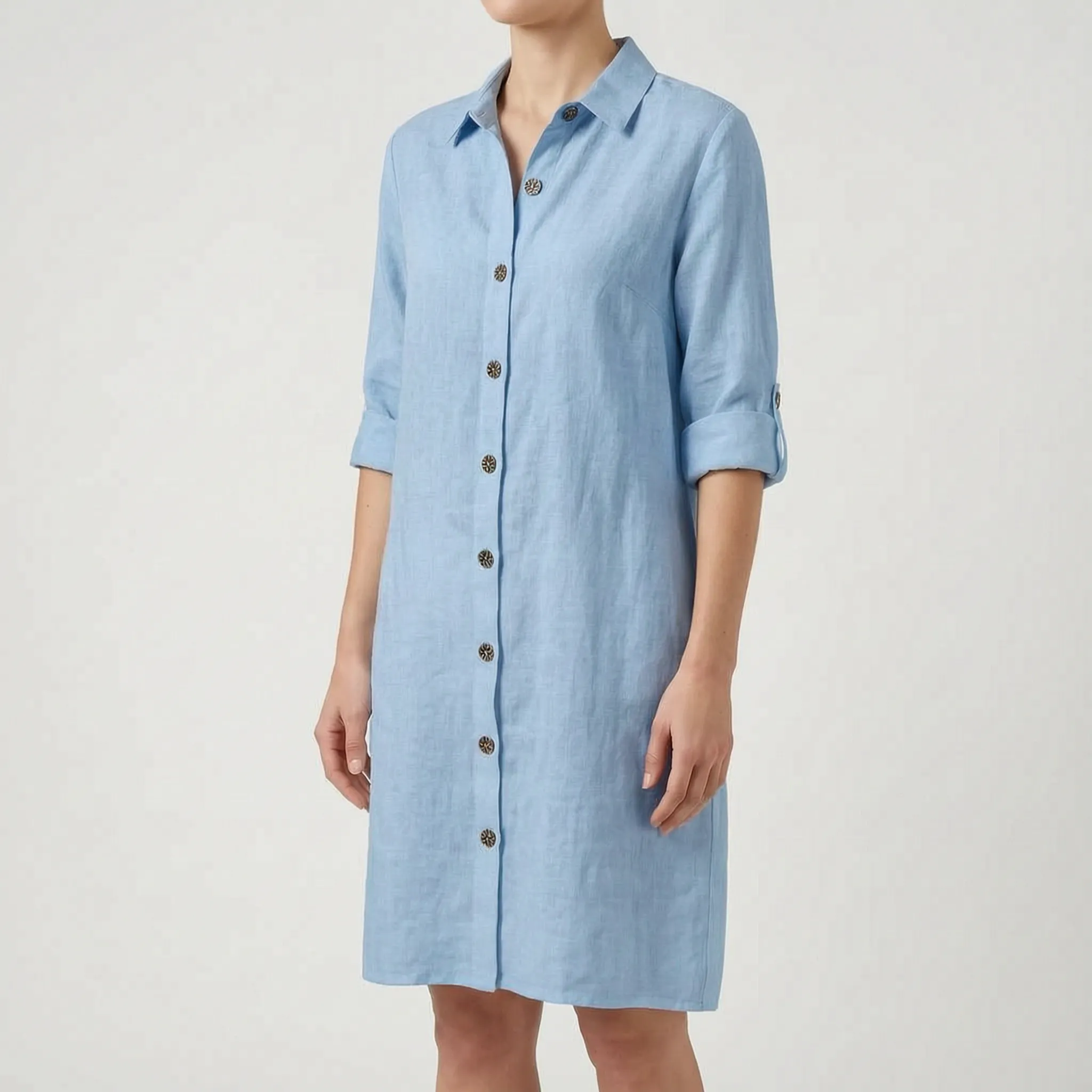 Avenora - Relaxed Button-Down Shirt Dress