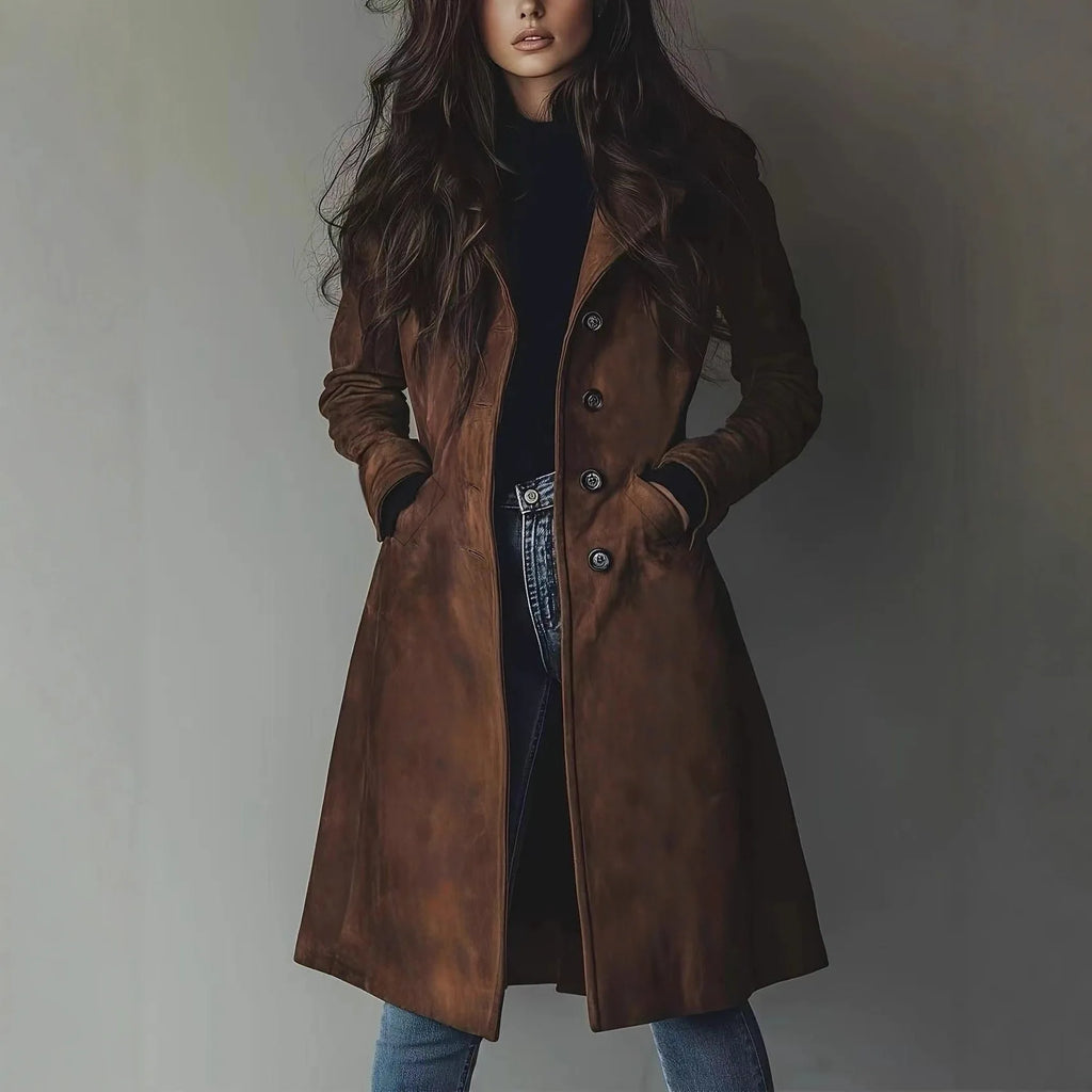 Azalea - Women's Elegant Double-Breasted Trench Coat