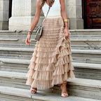 Azura | Women's Elegant Layered Tulle Maxi Skirt