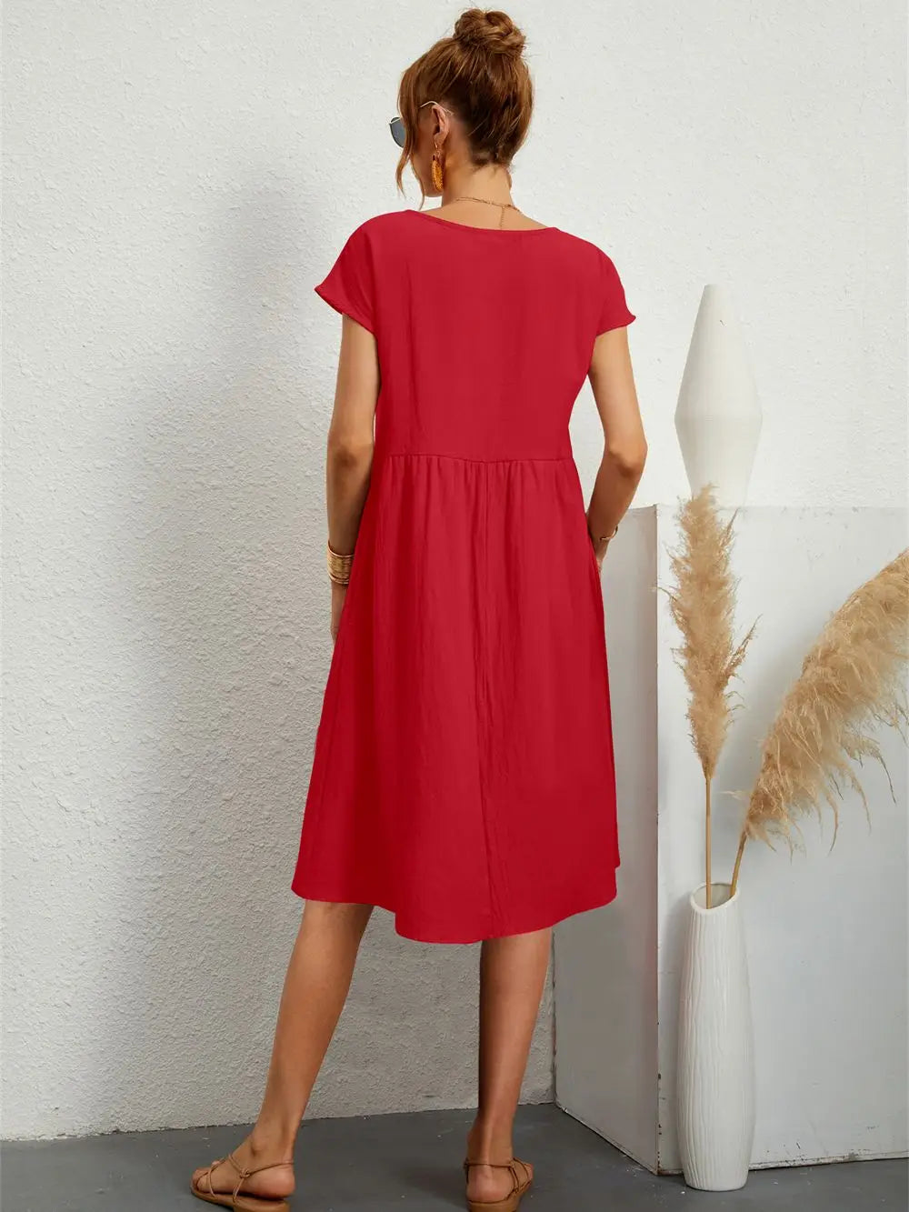 Thea | Women's Casual Midi Dress with Pockets