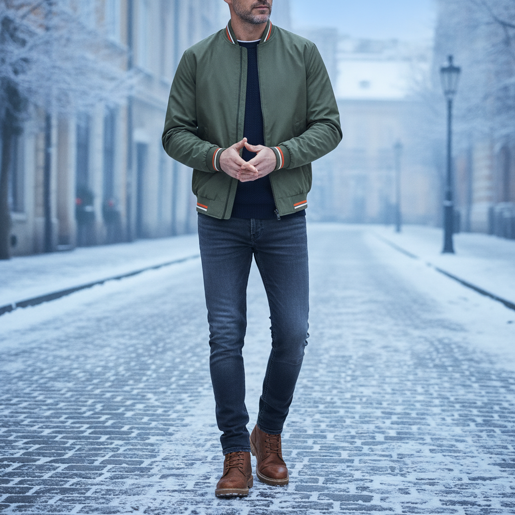 Bram | Men's Stylish Lightweight Fleece Bomber Jacket