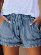 Brenna | Women's Casual Denim Drawstring Shorts