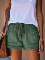Brenna | Women's Casual Denim Drawstring Shorts