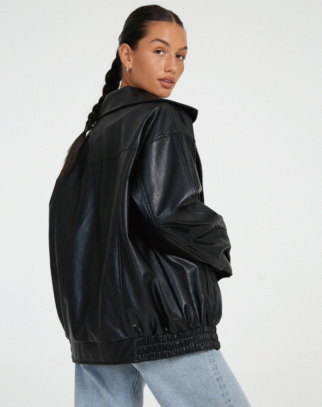 Briar - Women's Faux Leather Bomber Jacket