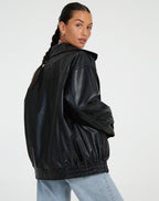 Briar - Women's Faux Leather Bomber Jacket