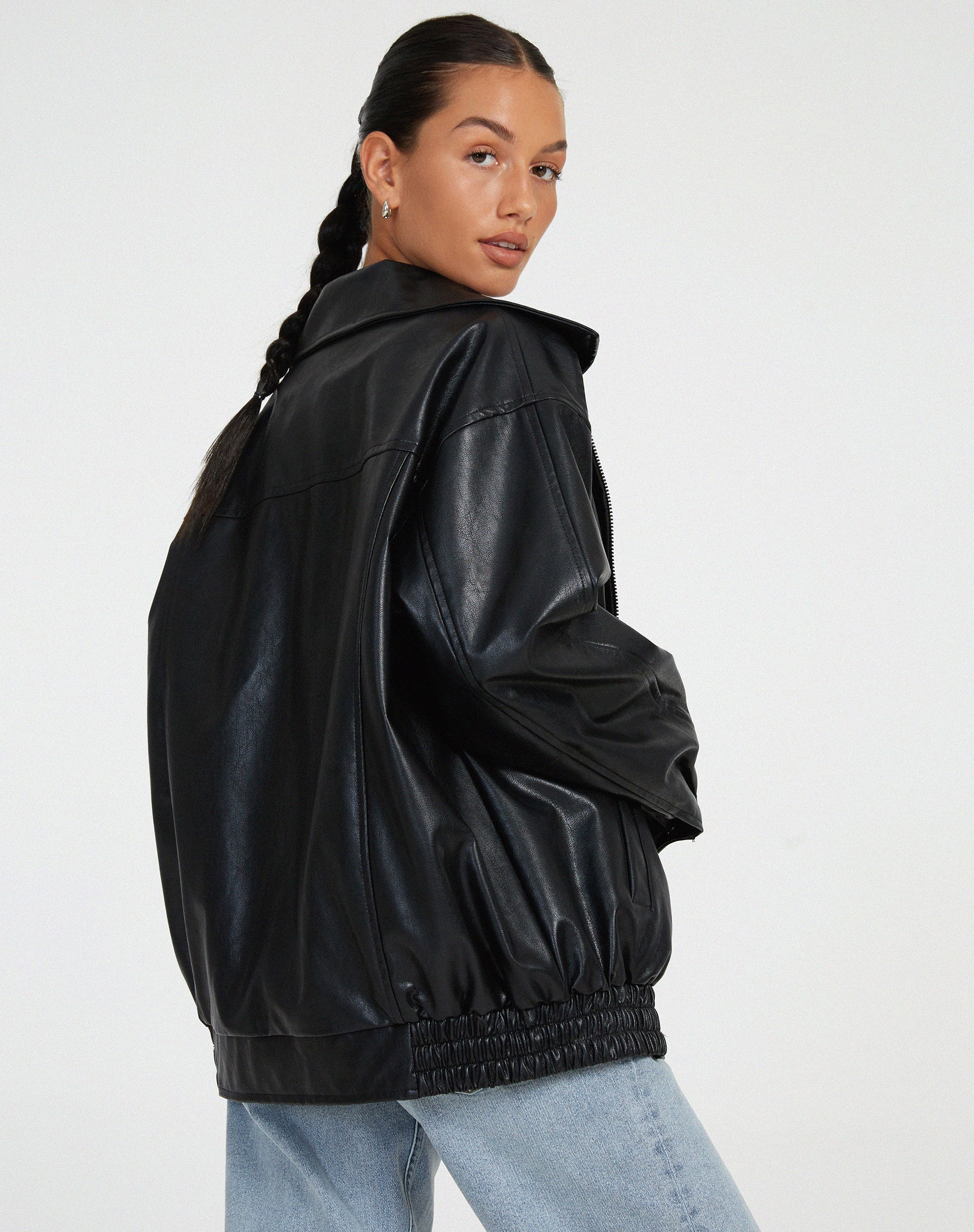 Briar - Women's Faux Leather Bomber Jacket