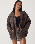 Briar - Women's Faux Leather Bomber Jacket