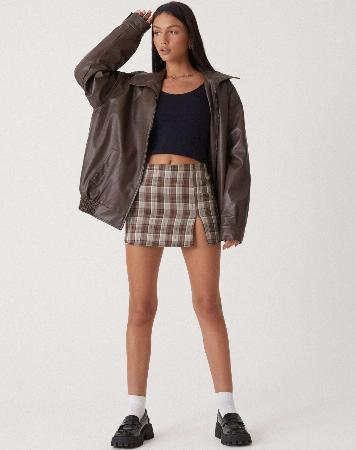 Briar - Women's Faux Leather Bomber Jacket