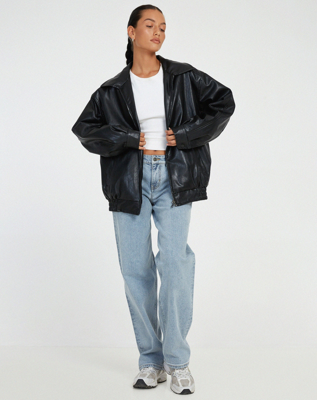 Briar - Women's Faux Leather Bomber Jacket