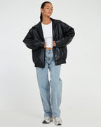 Briar - Women's Faux Leather Bomber Jacket
