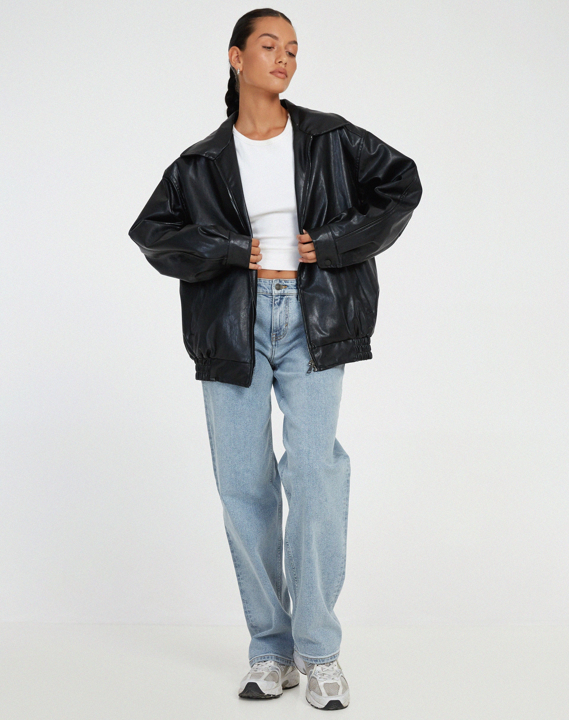 Briar - Women's Faux Leather Bomber Jacket