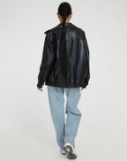 Briar - Women's Faux Leather Bomber Jacket