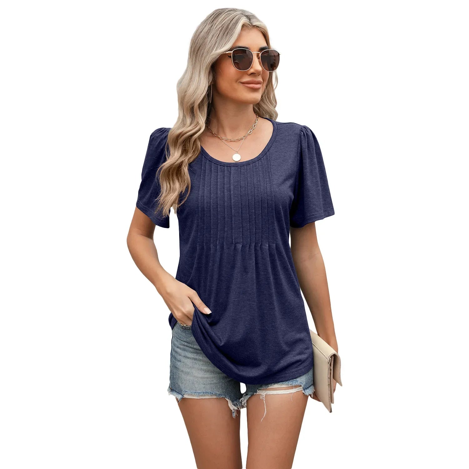 Briony | Women's Casual Pleated Tunic Top